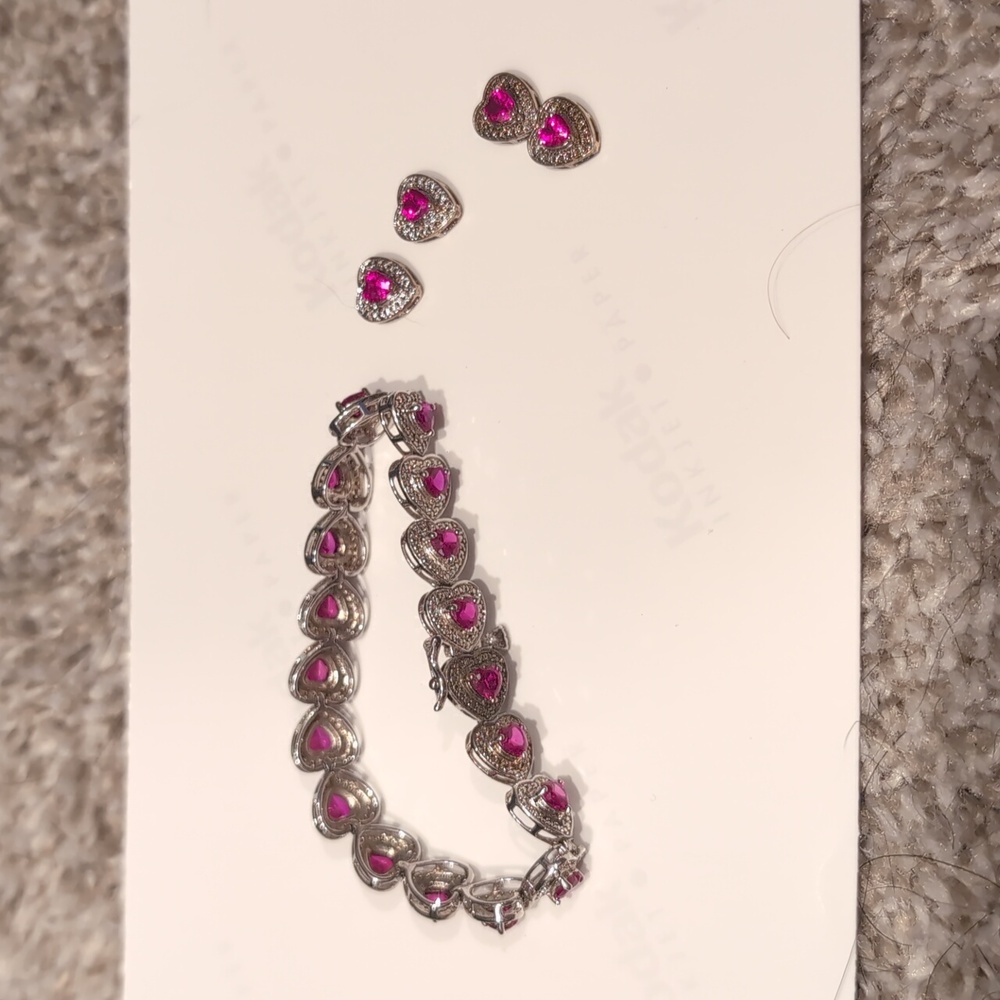 Ruby Heart Bracelet